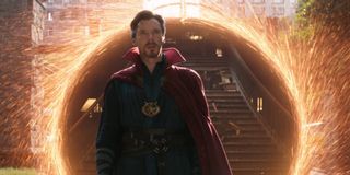 Doctor Strange arriving to help the Avengers in Avengers: Infinity War