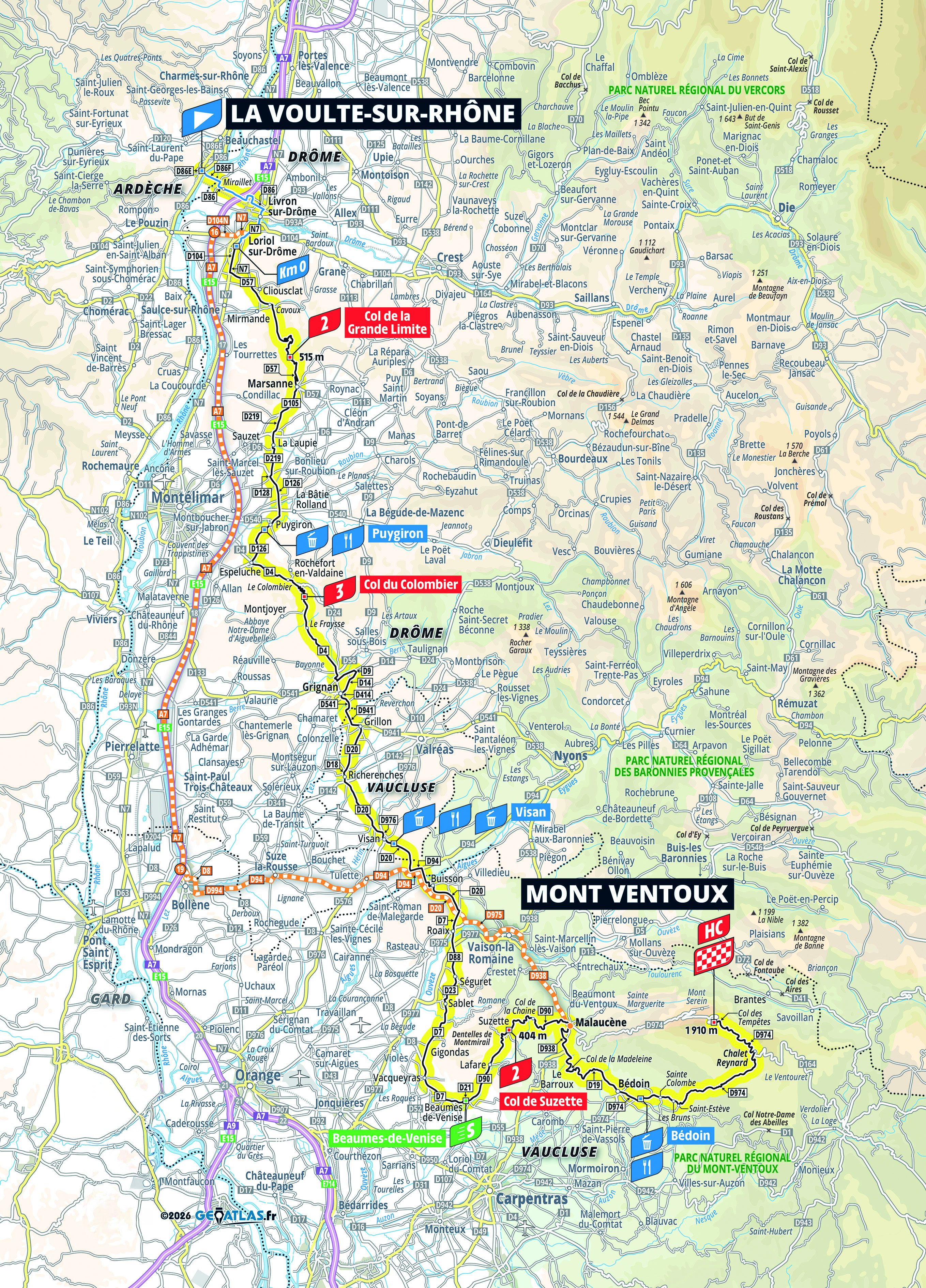 Tour de France Femmes 2026 stage seven map