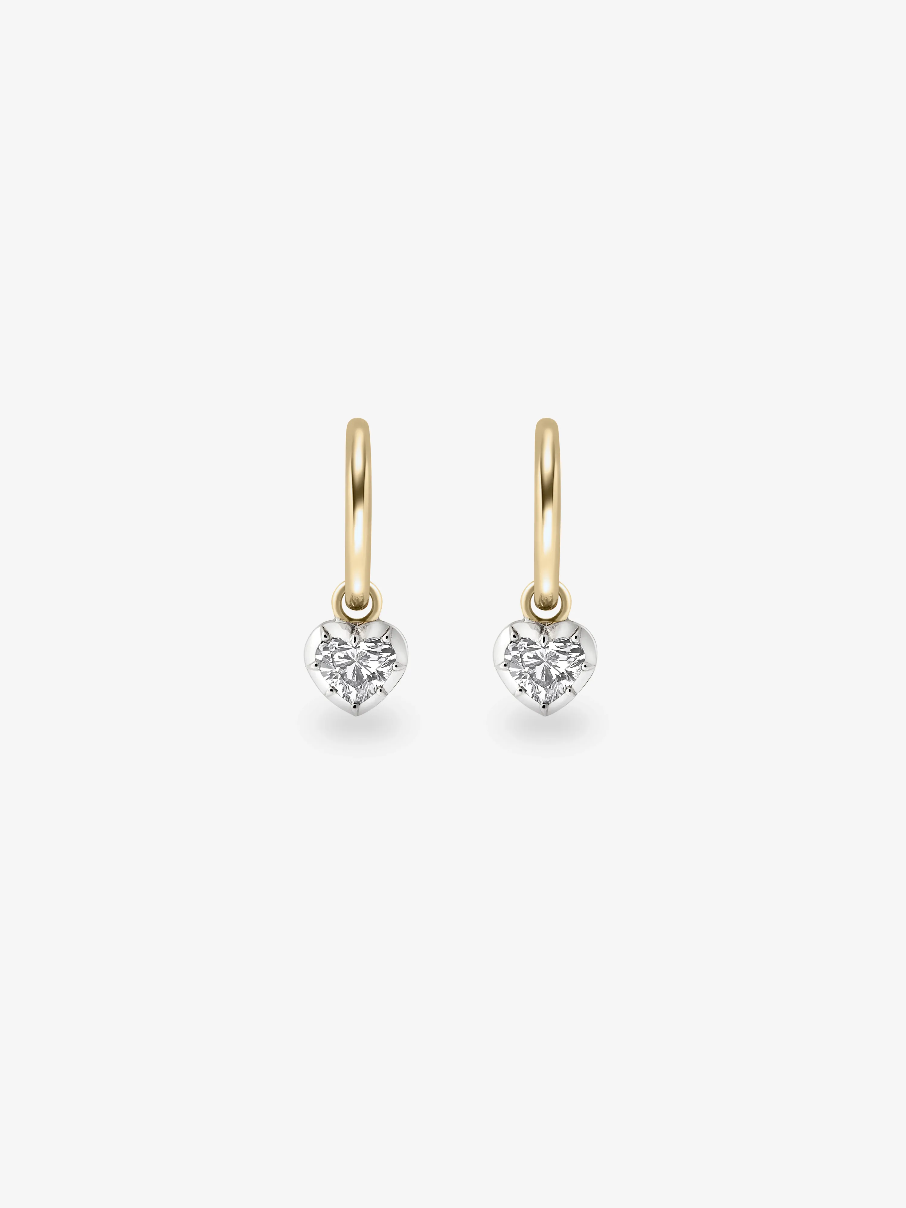 0.30ct Heart-Shaped Diamond & White Gold Gypset Hoop Earrings