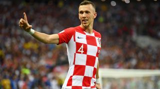 MOSCOW, RUSSIA - JULY 15: Ivan Perisic of Croatia celebrates after scoring his team's first goal during the 2018 FIFA World Cup Final between France and Croatia at Luzhniki Stadium on July 15, 2018 in Moscow, Russia. (Photo by Michael Regan - FIFA/FIFA via Getty Images)