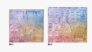 Apple M1 and M2 chip size comparisons