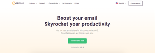 Website screenshot for eM Client