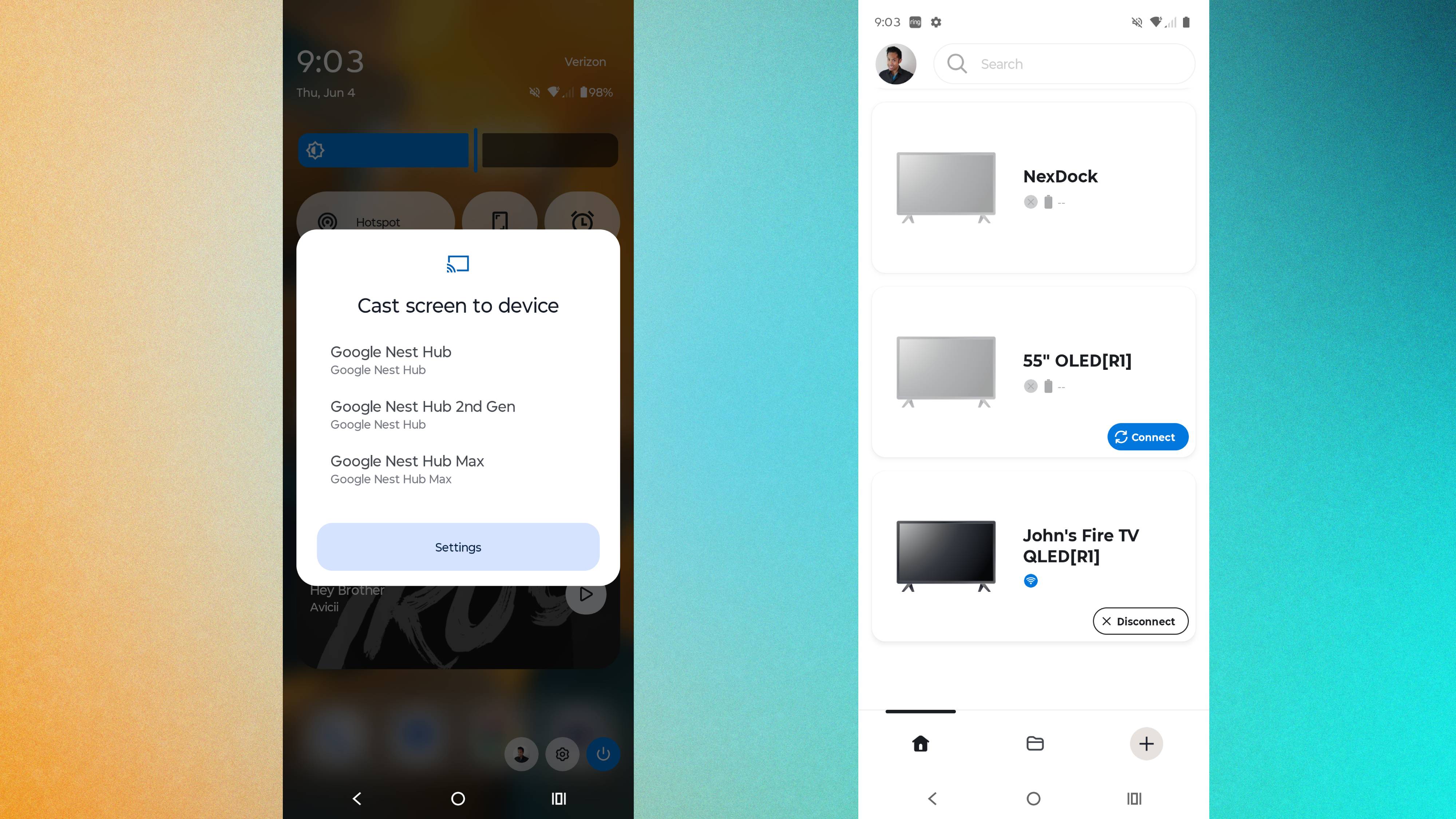 Casting screen to TV