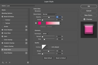 Screenshot of effect controls panel in Photoshop.