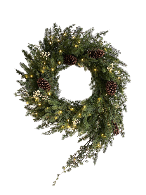 Faux Lit Oversized Avant-Garde Wreath & Garland