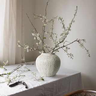 Rustic White Ceramic Vase