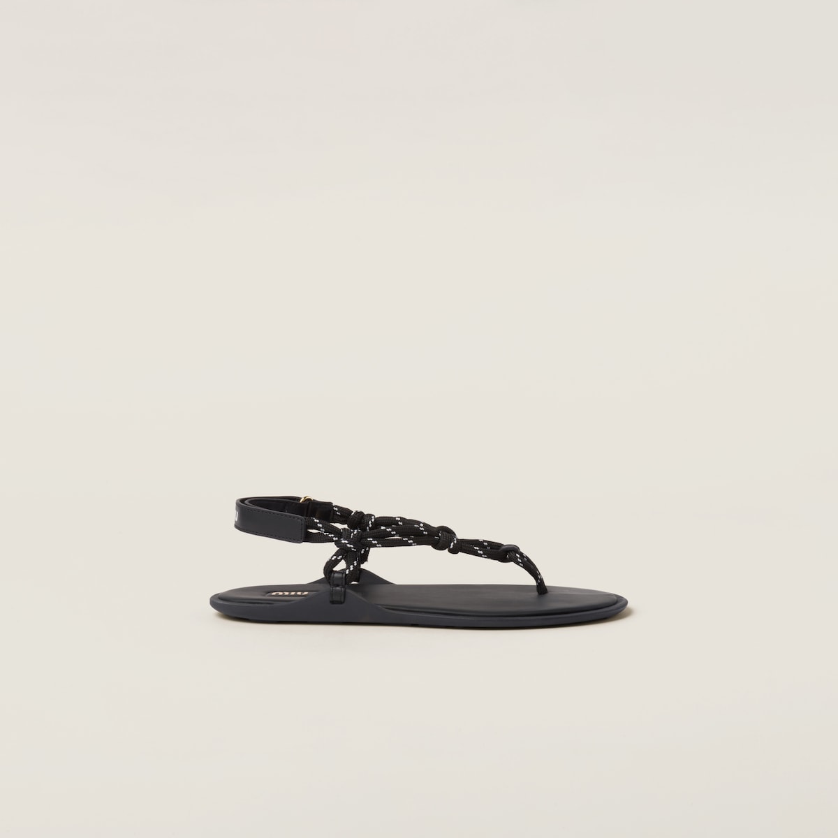 Black Miu Miu cord sandals