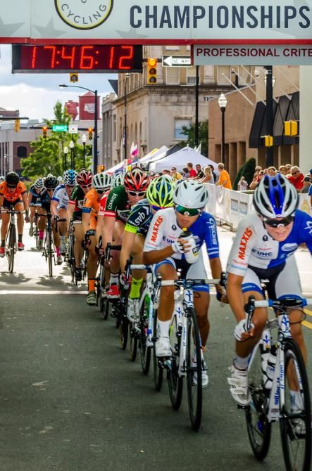 Immediately behind the UHC Blue Train, eventual winner United Healthcare rider Coryn Rivera leads the other two podium finishers; Skylar Schneider of Team Tibco, and Erica Allar of Colavita-Fine Cooking
