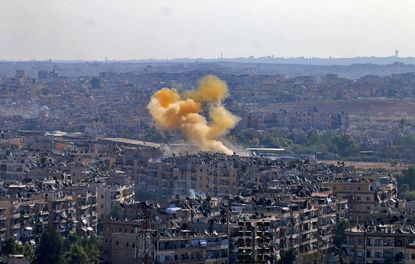 An air strike in Aleppo.