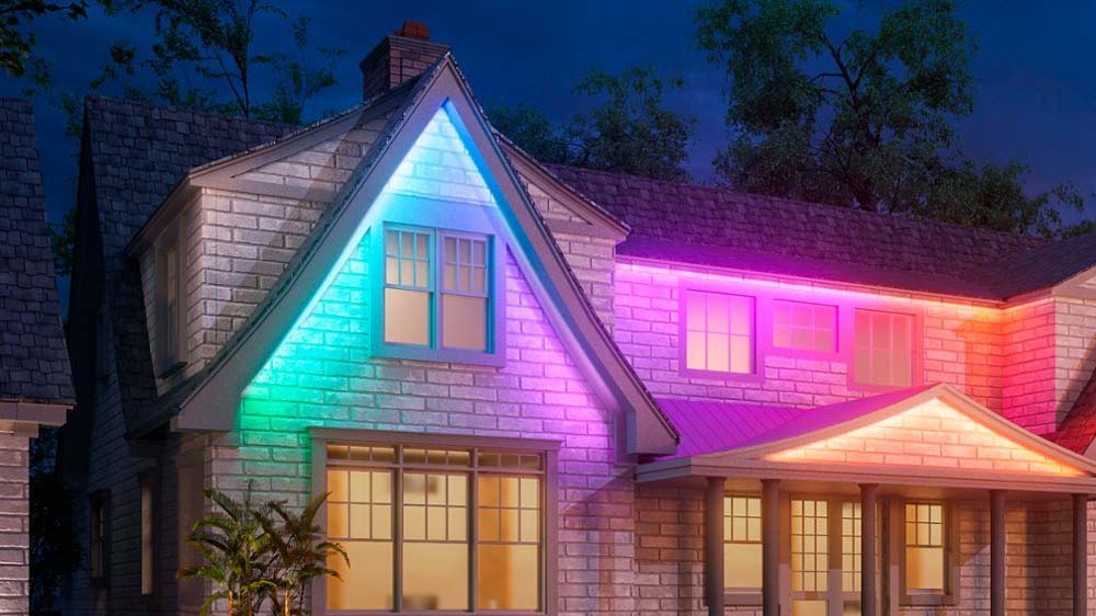 Govee Outdoor LED Smart Strip Light on house.