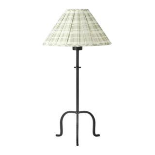 Metal Table Lamp With Green Pleated Plaid Shade - Threshold™ Designed With Studio Mcgee: Etl Listed, Cotton/polyester Shade