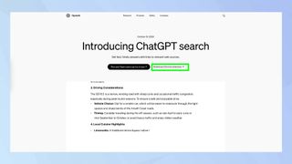 ChatGPT search announcement page 