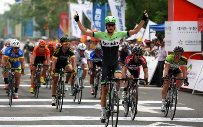 Theo Bos (Belkin) wins stage 4 of Tour of Hainan