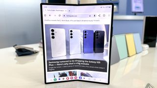 Samsung Galaxy Z Fold 6 display showing Tom's Guide