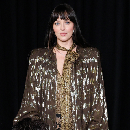 Dakota Johnson wears Valentino Rochstuds to the Valentino autumn/winter 2026 runway show.