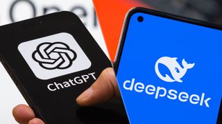 ChatGPT and Deepseek side by side on smartphones