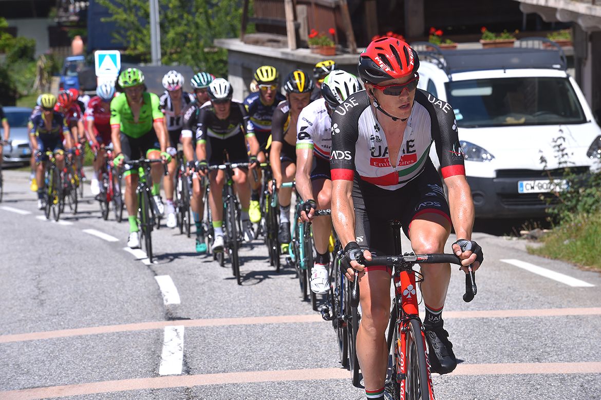 Ben Swift putting in the work on stage 8 of the Crit&eacute;rium du Dauphin&eacute;