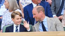  Prince George Rugby World Cup - Prince George and Prince William attend The Wimbledon Men's Singles Final the All England Lawn Tennis and Croquet Club on July 10, 2022 in London, England