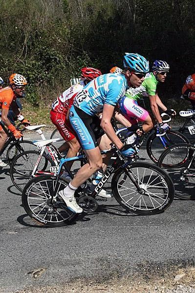 Christian Knees (Milram) gets up one of the many climbs on today's route.
