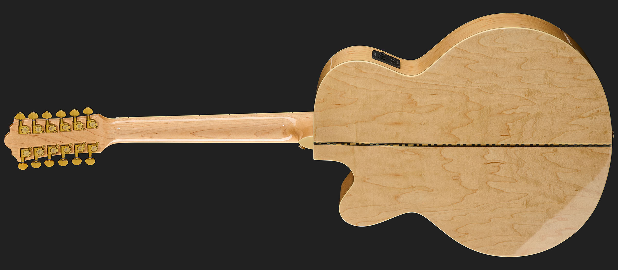 Harley Benton Custom Line King-12CE NT: the cutaway jumbo 12-string features an all-maple build, gold hardware and Fishman electronics