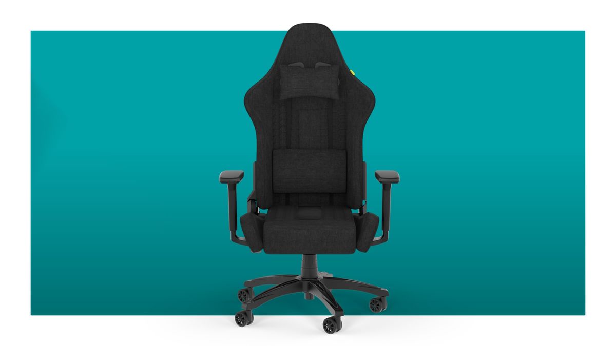 Corsair TC100 Relaxed gaming chair on blue background