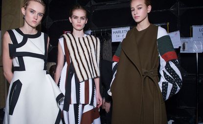 Models backstage at Sportmax A/W 2016