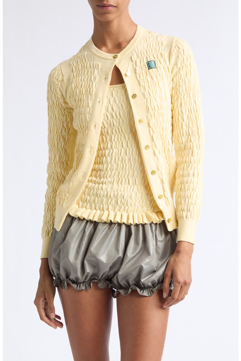 The Shirred Knit Cotton & Cashmere Cardigan