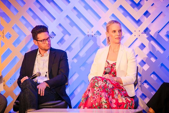 FilmRise VP, distribution &amp; business development Daniel Gagliardi and Vizio group VP, platform &amp; content partnerships Katherine Pond on the &ldquo;Cutting the Cord, Five Years Later&rdquo; panel.