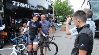 Before the race, Fabian Cancellara obliges fans with photos