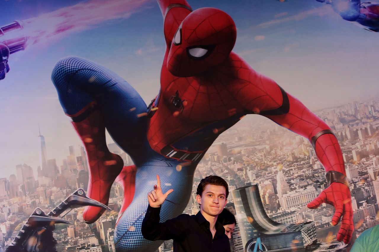 Tom Holland at a Spider-Man press conference