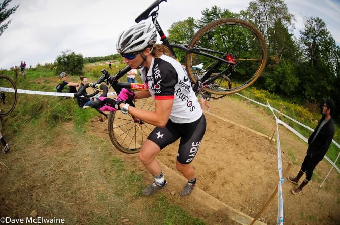 Cassandra Maximenko (Rare Vos Racing) running the stairs