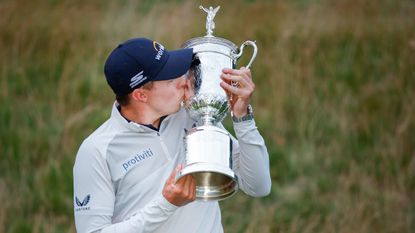 Matt Fitzpatrick with the trophy after winning the 2022 US Open