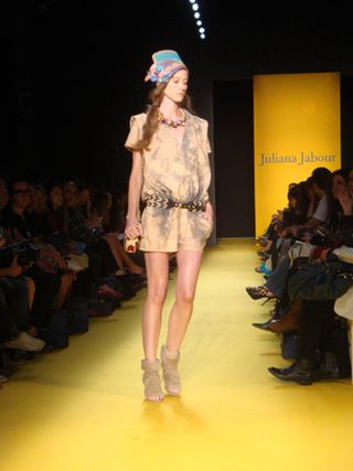A shot of patchwork-style headwear, which featured throughout the show