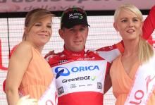 Matthew Goss (Orica - GreenEdge) in the red jersey for leading the points classification