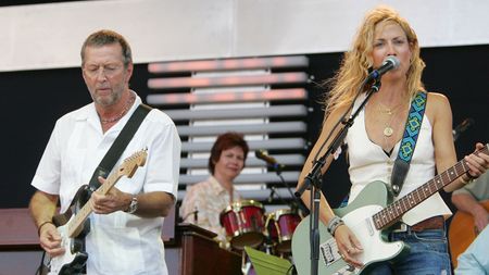 Eric Clapton and Sheryl Crow perform at Eric Clapton's Crossroads Guitar Festival 2007 held at Toyota Park on July 28, 2007 in Bridgeview, Illinois.