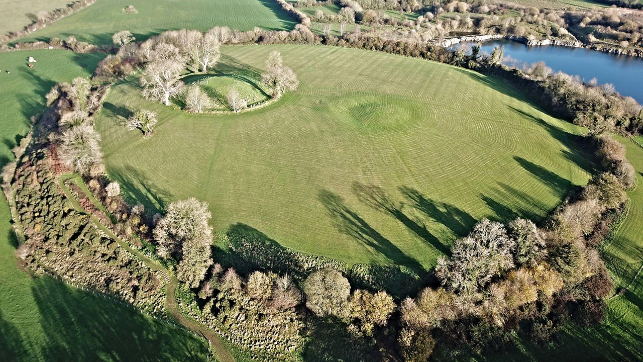 An aerial view of Navan Fort in Northern Ireland.