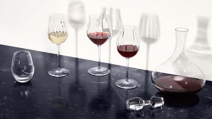 Summer wines in crystal glasses