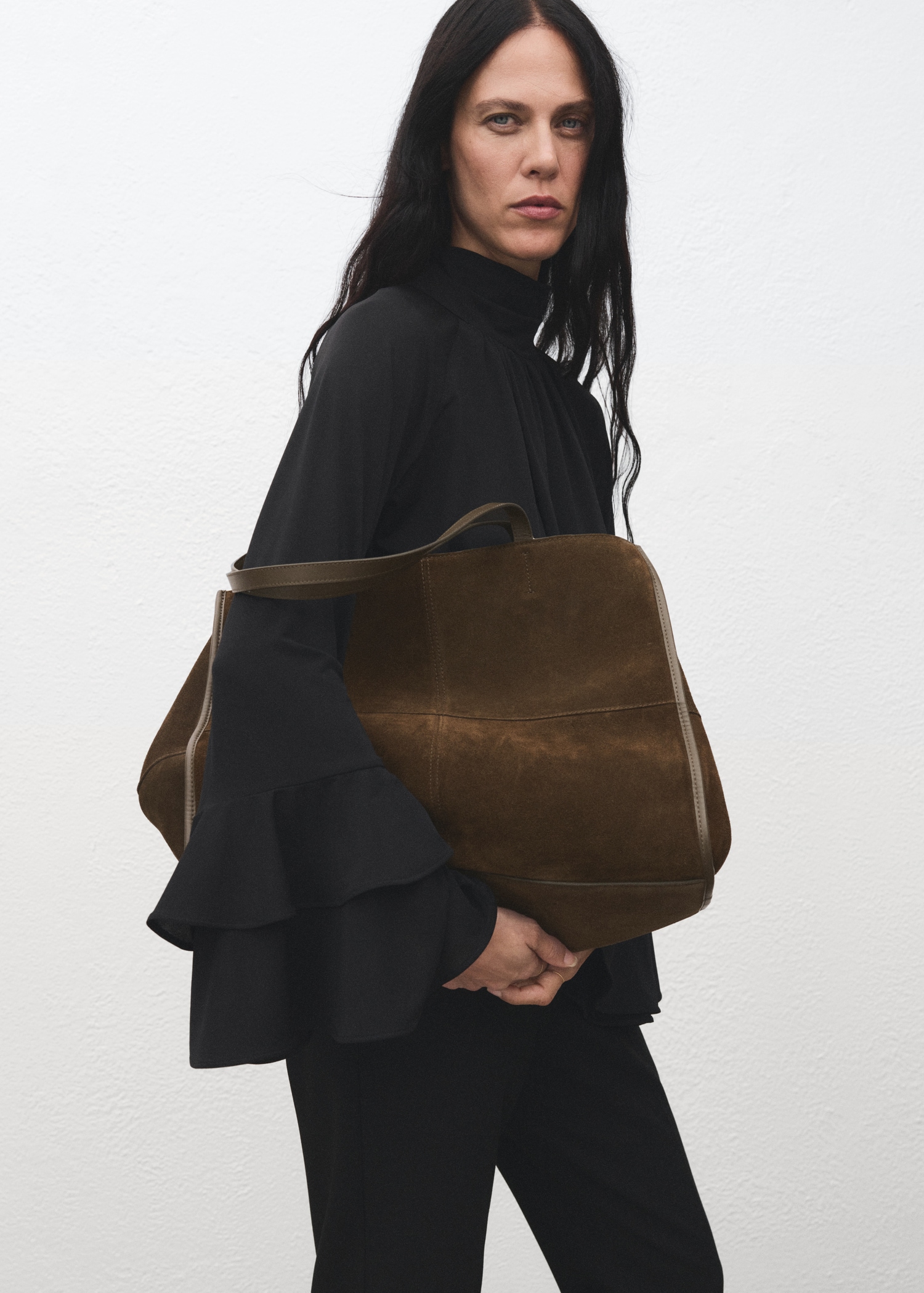 Suede Leather Shopper Bag - Women | Mango United Kingdom
