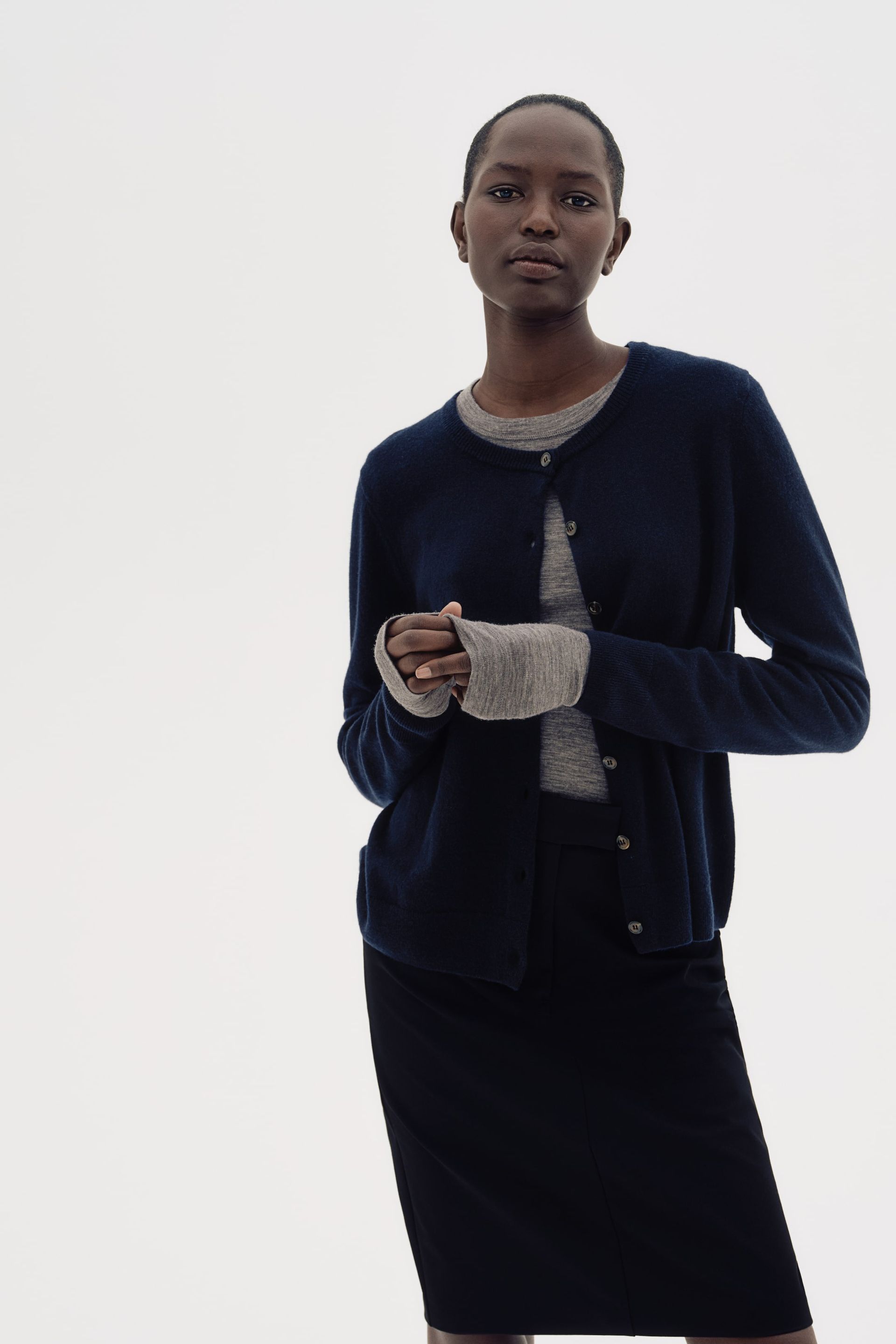 Cashmere Cardigan - Grey Marl