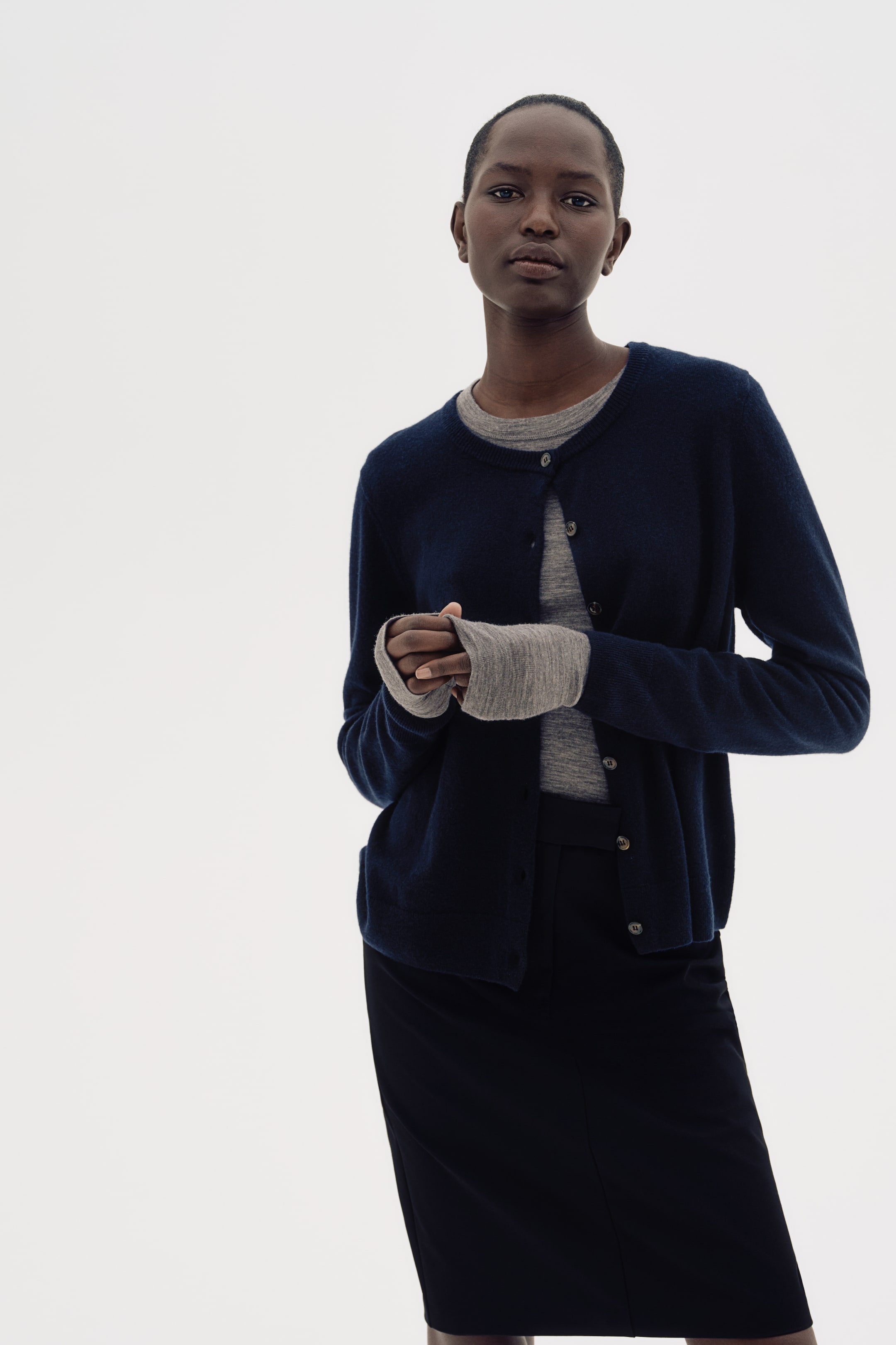 Cashmere Cardigan - Grey Marl