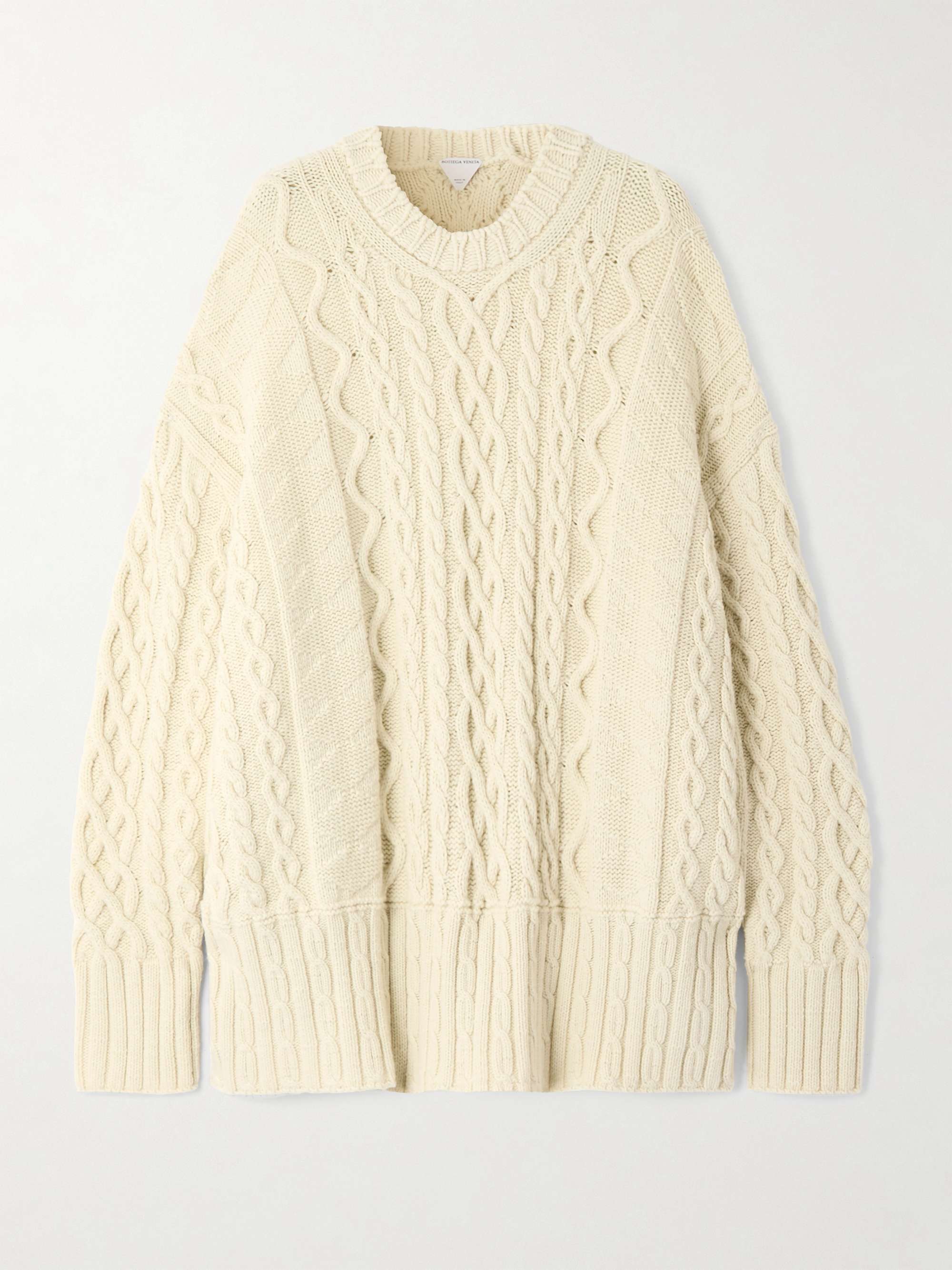 Oversized Cable-Knit Wool Sweater