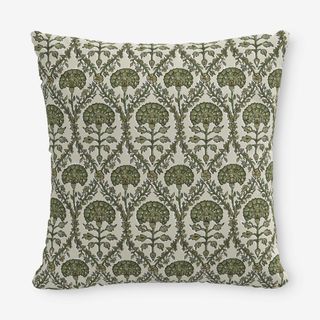 green patterned cushion