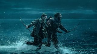 Alfie Williams as Spike and Aaron Taylor-Johnson as Jamie in 28 Years Later