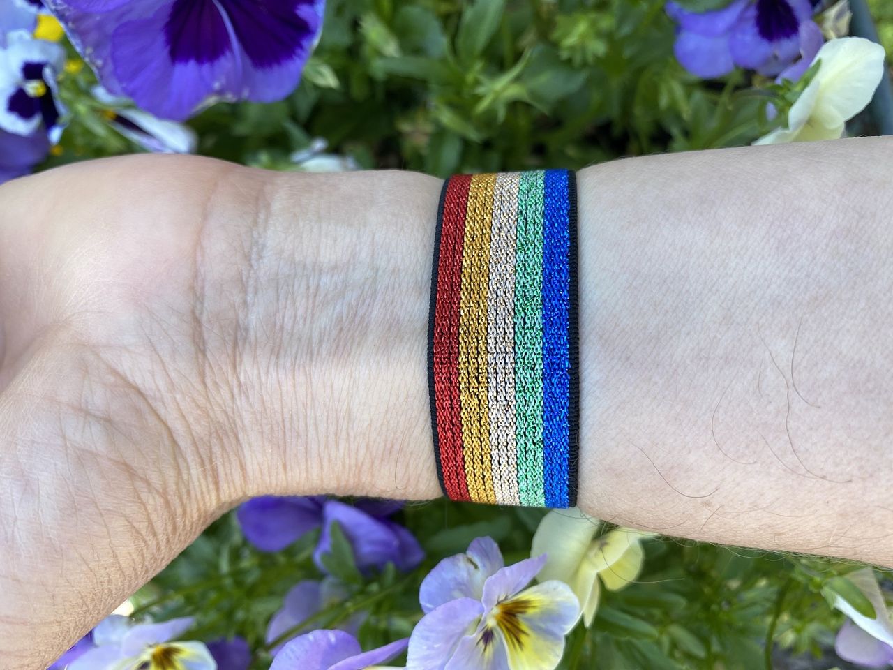 TOYOUTHS Elastic Apple Watch Rainbow band