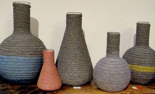 Rope covered vases