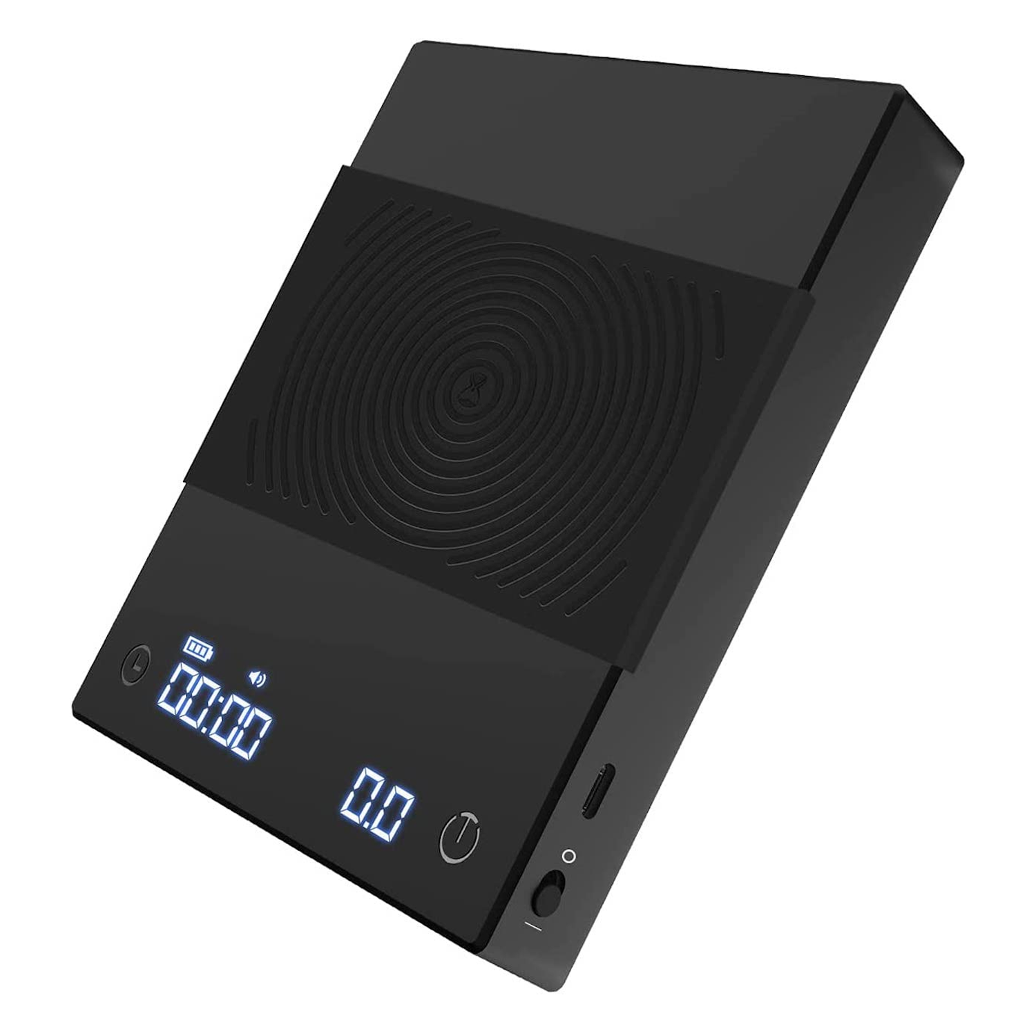 a black timemore coffee scale