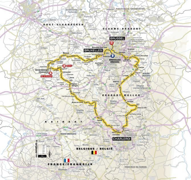 2019 Tour de France stage 1 route