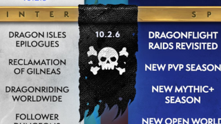 An image from a recent WoW Roadmap with an ominous pirate flag draped over it.