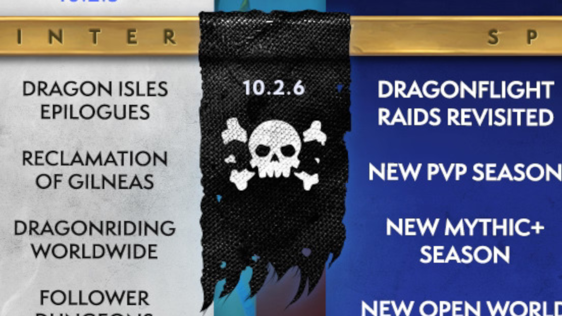 An image from a recent WoW Roadmap with an ominous pirate flag draped over it.