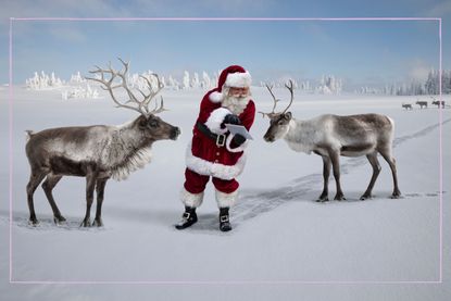 Santa with two reindeer